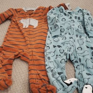 Fleece footed pj's